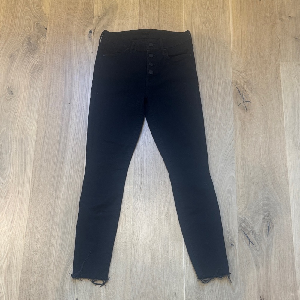 Mother Black High-Rise Slim Jeans